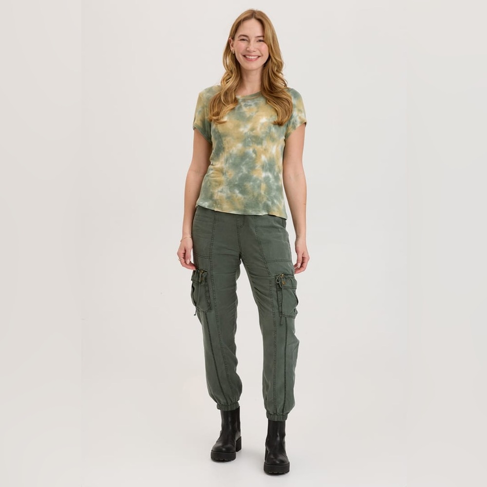 XCVI Poe Banded Cargo Pants, Heritage Green
